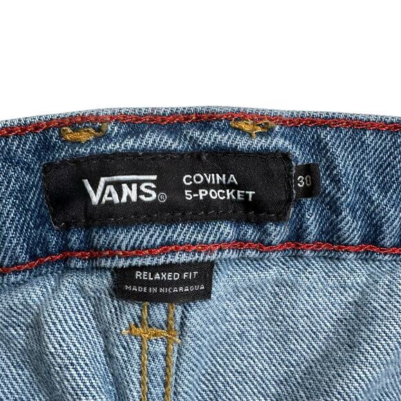VANS Men's Covina 5 Pocket Relaxed Fit Jeans Medium Wash Size 30 Skater Street - Picture 8 of 10